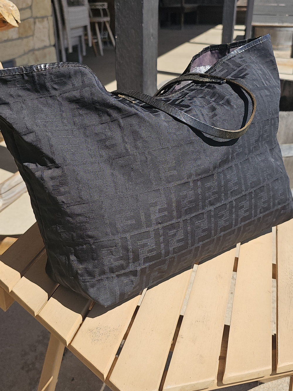 Fendi Black FF Logo Tote - Picture 9 of 15